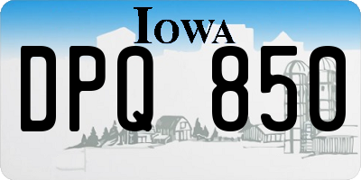 IA license plate DPQ850