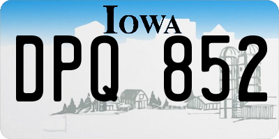 IA license plate DPQ852