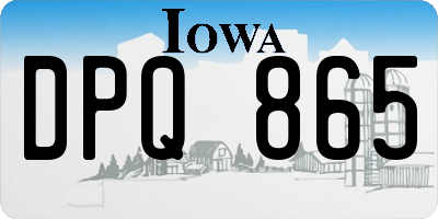 IA license plate DPQ865