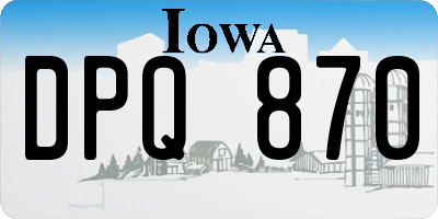 IA license plate DPQ870