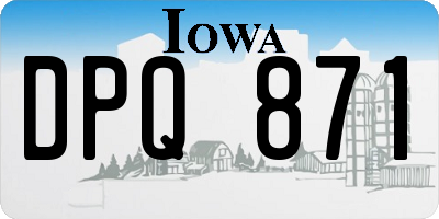 IA license plate DPQ871