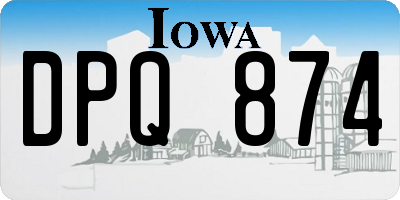 IA license plate DPQ874