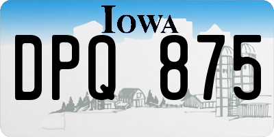 IA license plate DPQ875