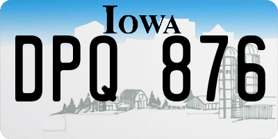 IA license plate DPQ876