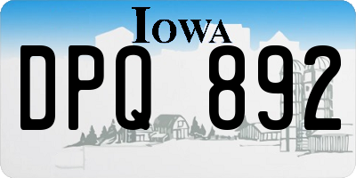 IA license plate DPQ892