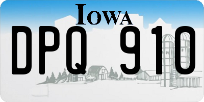 IA license plate DPQ910