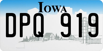 IA license plate DPQ919
