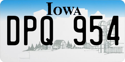 IA license plate DPQ954