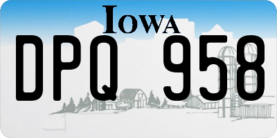 IA license plate DPQ958