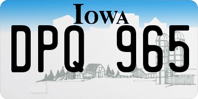 IA license plate DPQ965