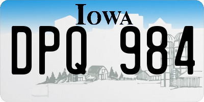 IA license plate DPQ984