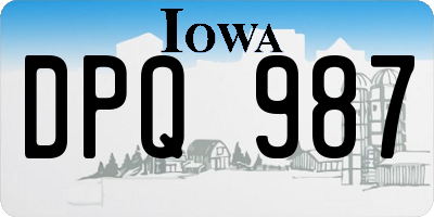 IA license plate DPQ987