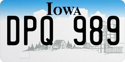IA license plate DPQ989