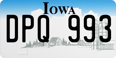 IA license plate DPQ993