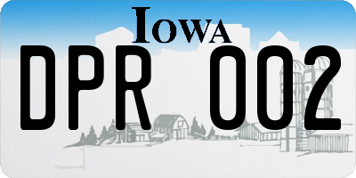 IA license plate DPR002