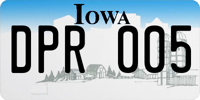 IA license plate DPR005