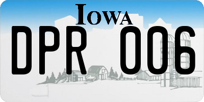 IA license plate DPR006