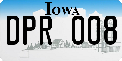 IA license plate DPR008