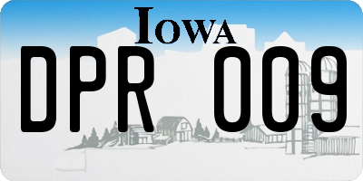 IA license plate DPR009