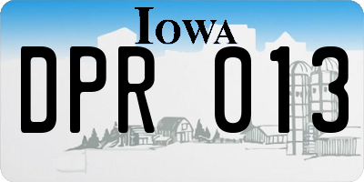 IA license plate DPR013