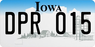 IA license plate DPR015