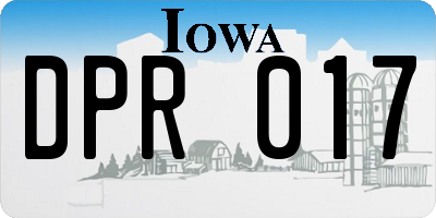 IA license plate DPR017