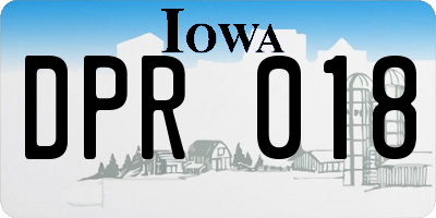 IA license plate DPR018