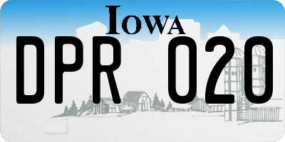 IA license plate DPR020