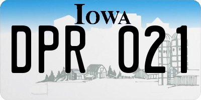 IA license plate DPR021