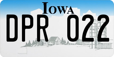 IA license plate DPR022