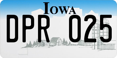 IA license plate DPR025