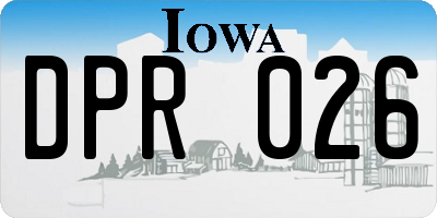 IA license plate DPR026