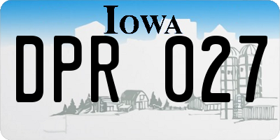 IA license plate DPR027