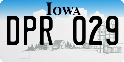 IA license plate DPR029