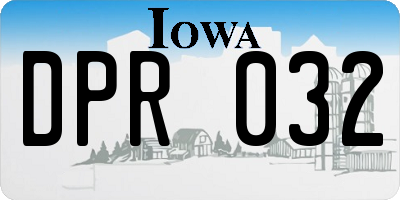 IA license plate DPR032