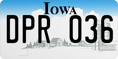 IA license plate DPR036