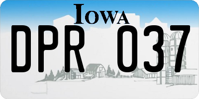 IA license plate DPR037