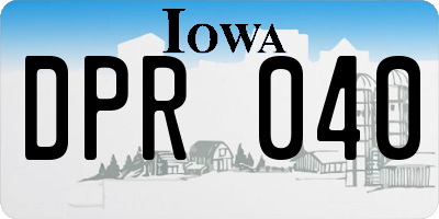 IA license plate DPR040