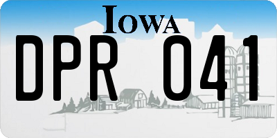 IA license plate DPR041