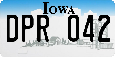 IA license plate DPR042