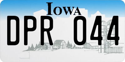 IA license plate DPR044