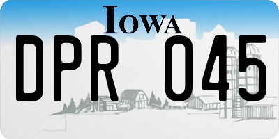 IA license plate DPR045