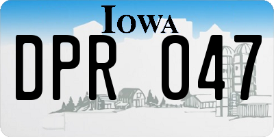 IA license plate DPR047