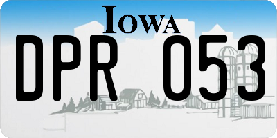 IA license plate DPR053