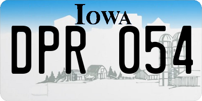 IA license plate DPR054
