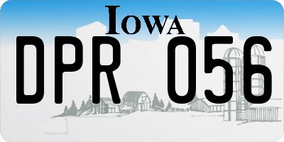 IA license plate DPR056