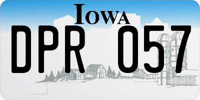 IA license plate DPR057