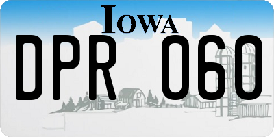 IA license plate DPR060