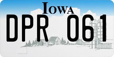 IA license plate DPR061