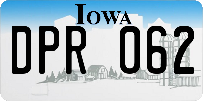 IA license plate DPR062